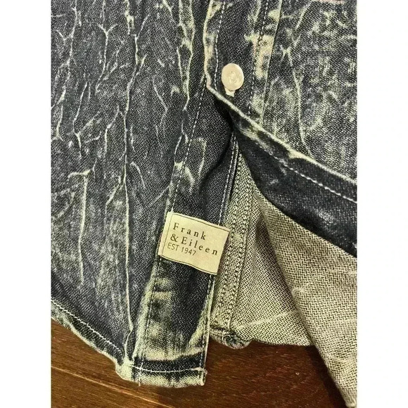 Frank & Eileen Barry Tailored Button Up Shirt Famous Denim XS 80s Mineral Wash - Picture 3 of 5